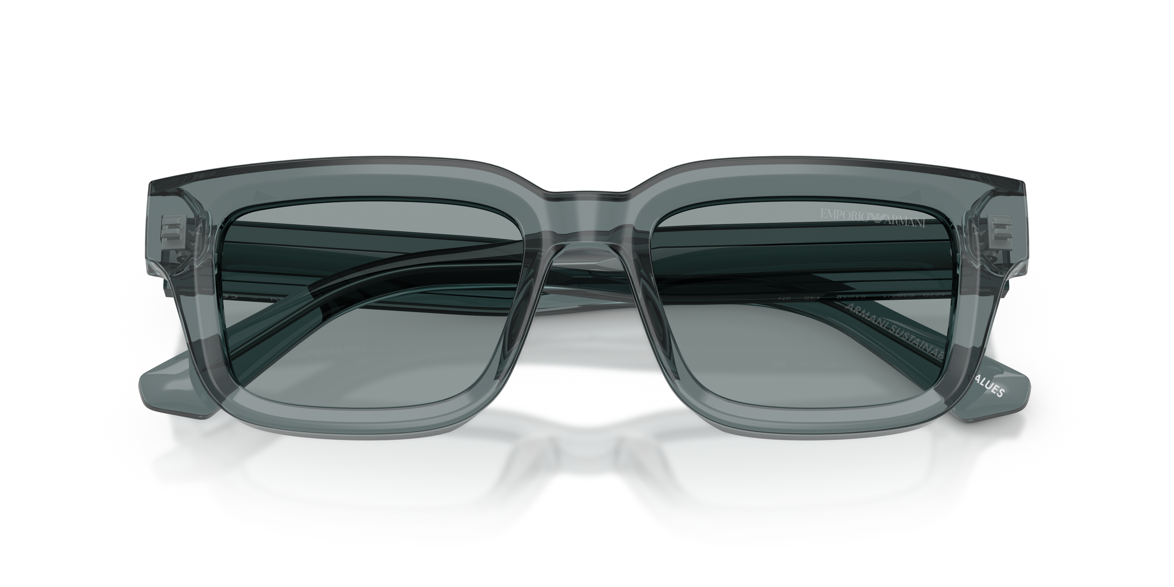 Emporio Armani Mens Sunglasses In Transparent Gray