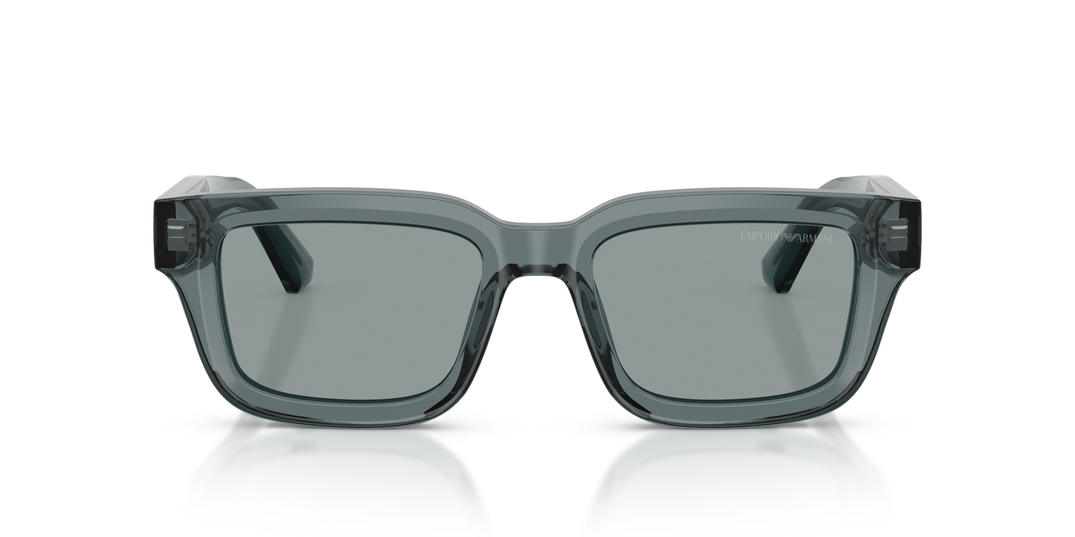 Emporio Armani Mens Sunglasses In Transparent Gray