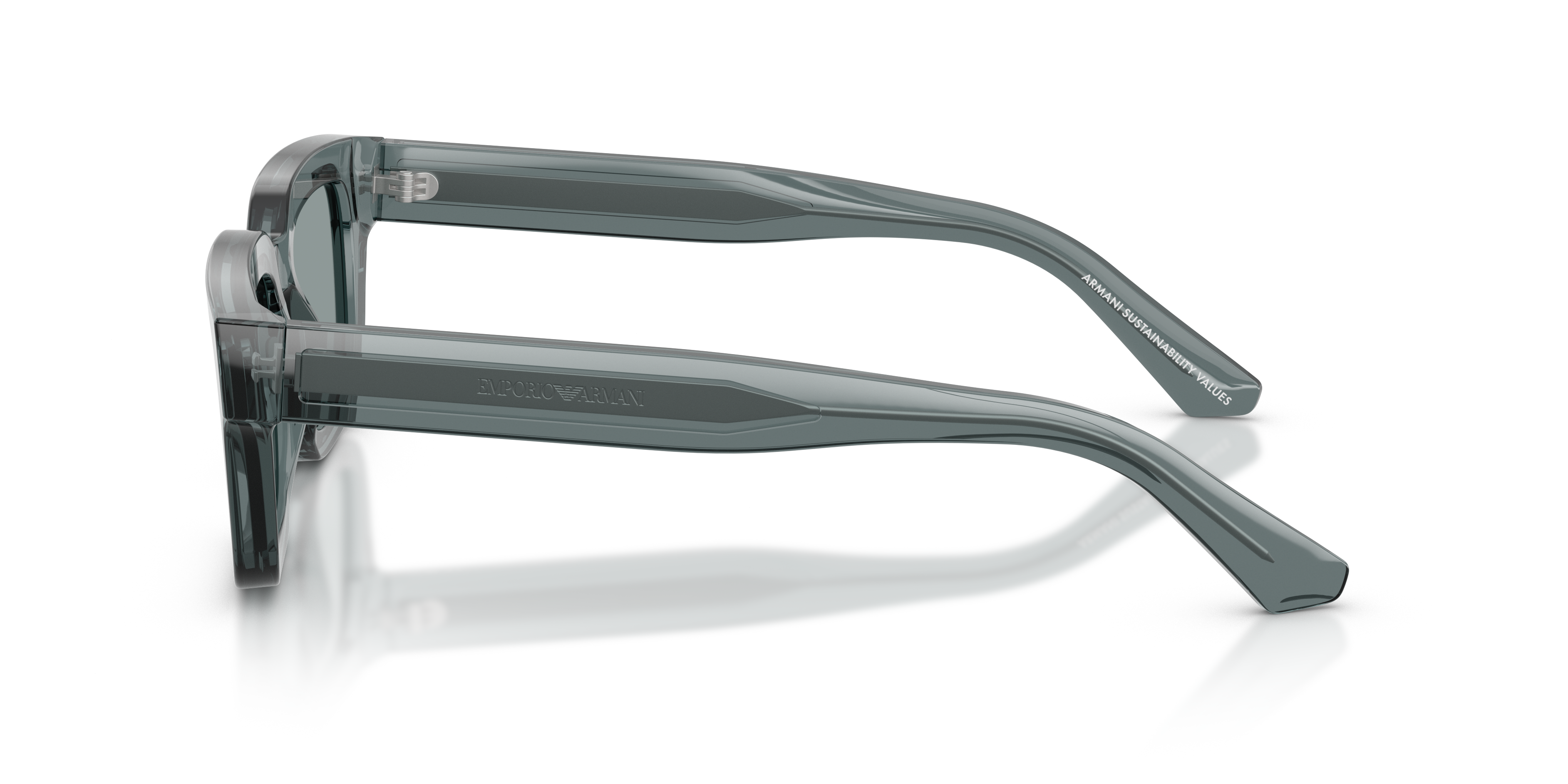 Emporio Armani Mens Sunglasses In Transparent Gray