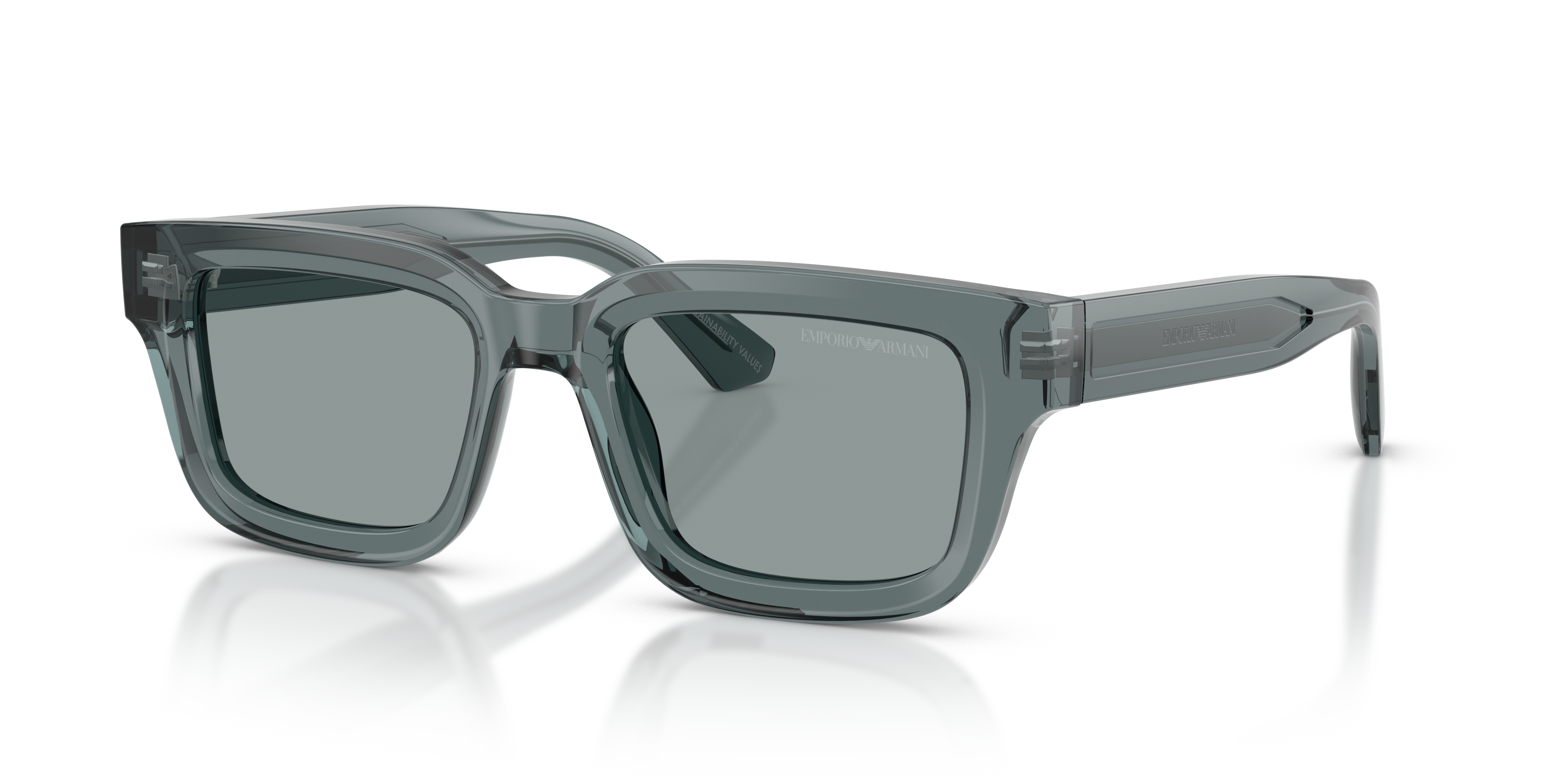Emporio Armani Mens Sunglasses In Transparent Gray