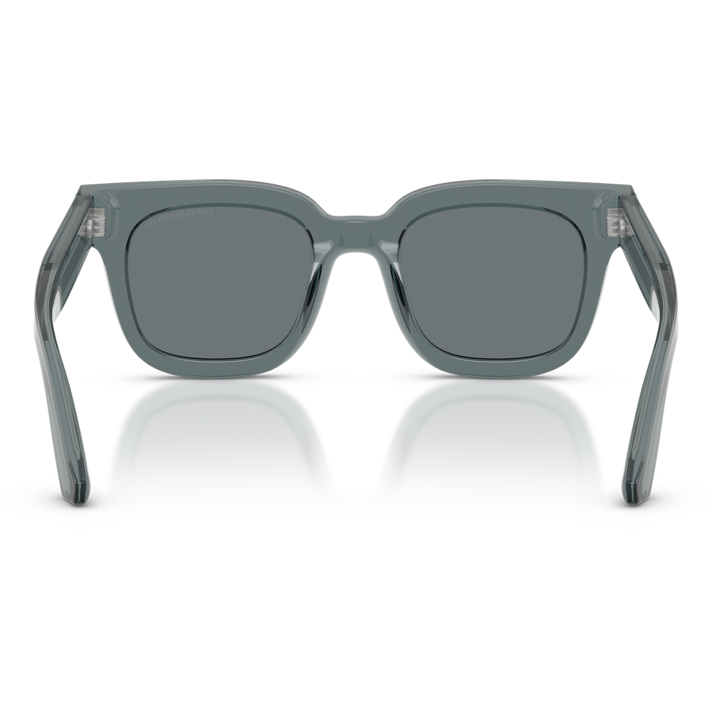 Emporio Armani Womens Square Shape Snuglasses In Transparent Light Blue/Light Grey