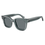 Emporio Armani Womens Square Shape Snuglasses In Transparent Light Blue/Light Grey