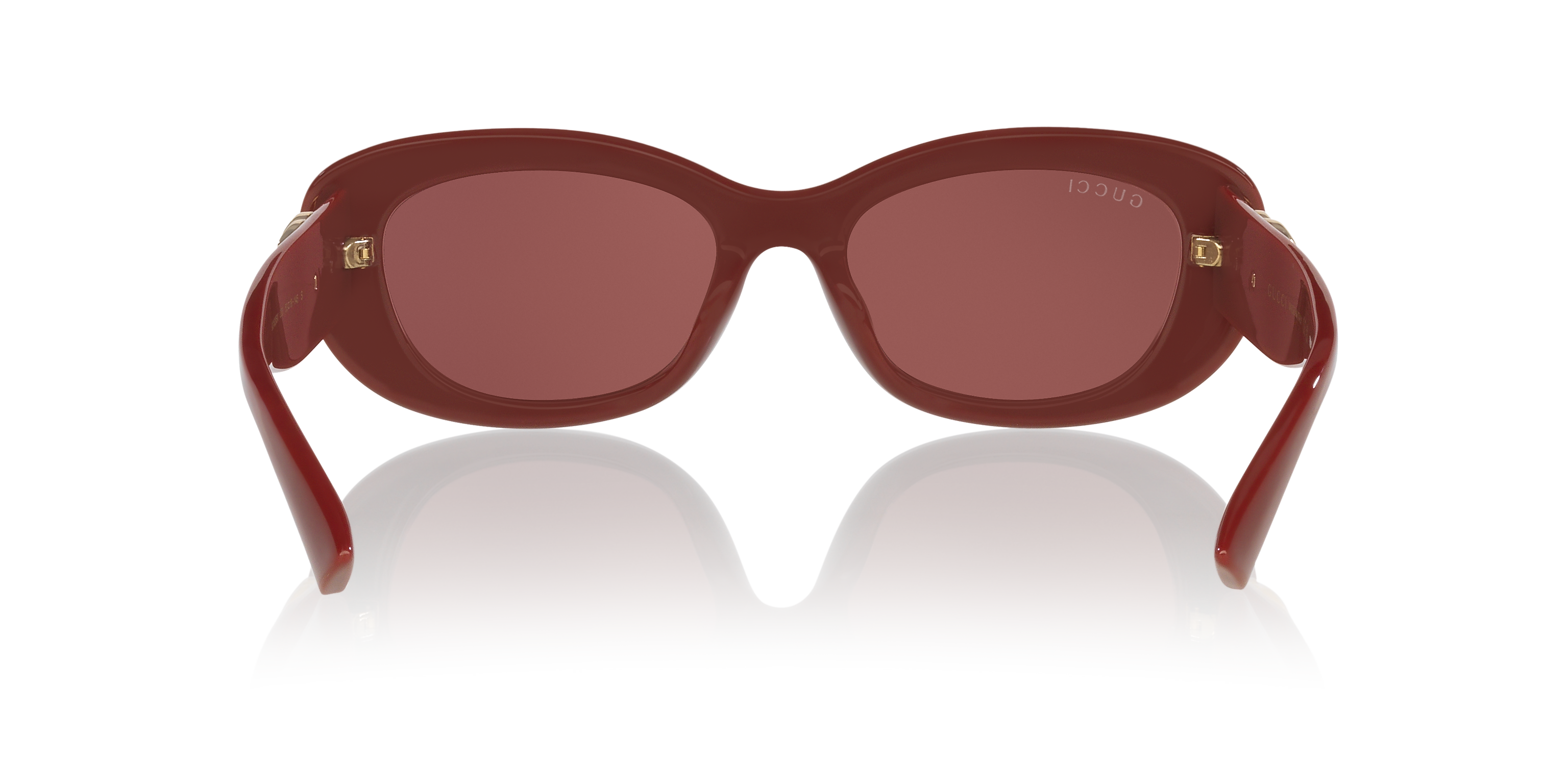 Gucci Oval Sunglasses In Burgundy