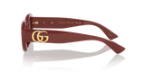 Gucci Oval Sunglasses In Burgundy