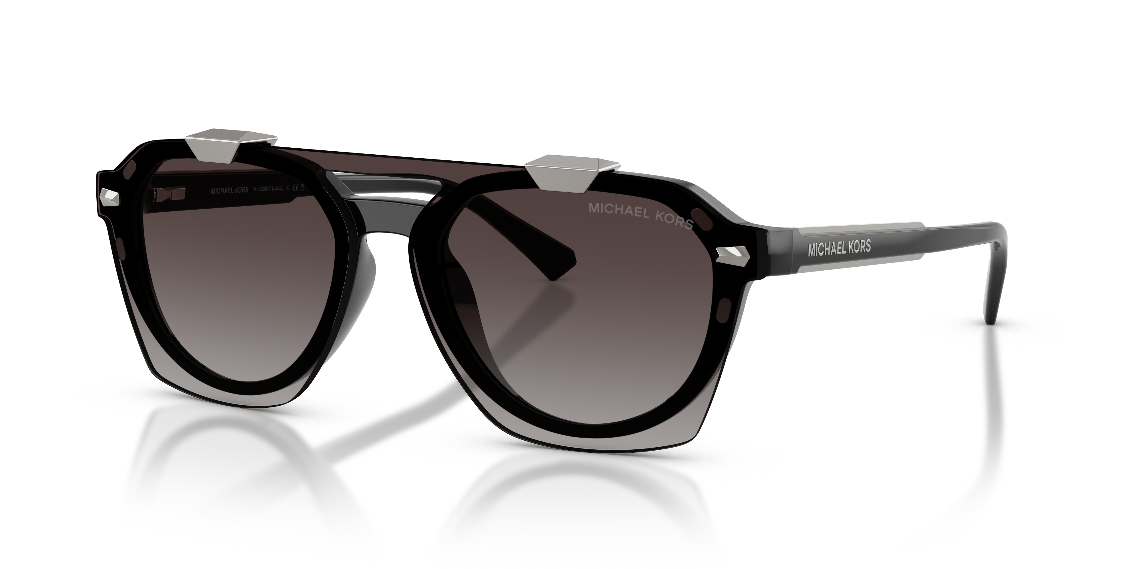 Michael Kors Mens Geometric Clip-On Sunglasses In Black