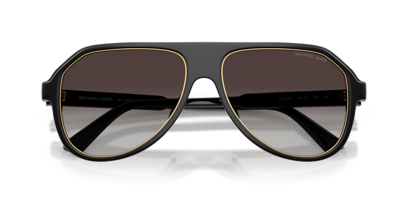 Michael Kors Mens Molokai Aviator Sunglasses In Black/Gold