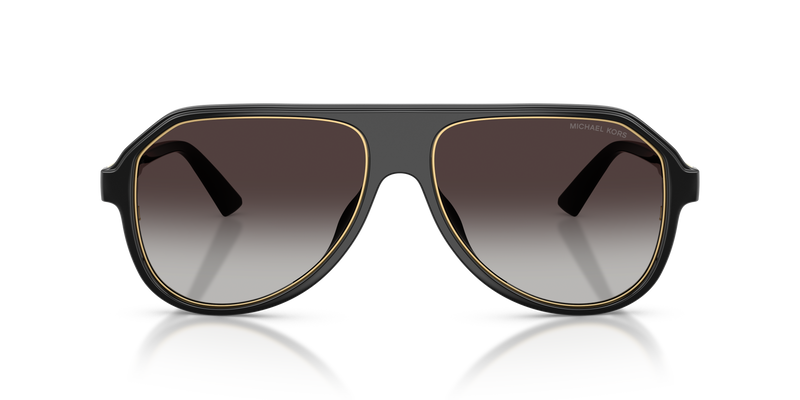 Michael Kors Mens Molokai Aviator Sunglasses In Black/Gold