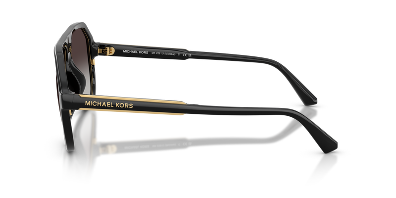 Michael Kors Mens Molokai Aviator Sunglasses In Black/Gold