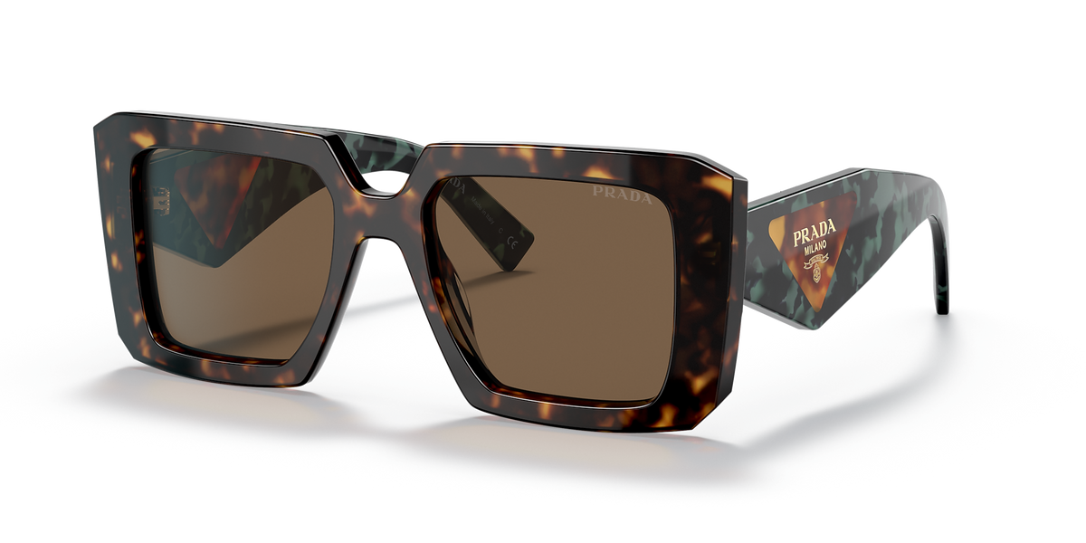 Prada Womens Havana Frame Sunglasses in Teal