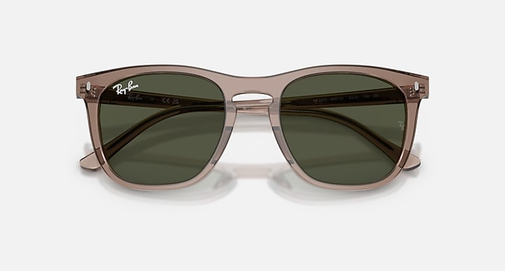 Ray-Ban Square Sunglasses In Transparent Light Brown