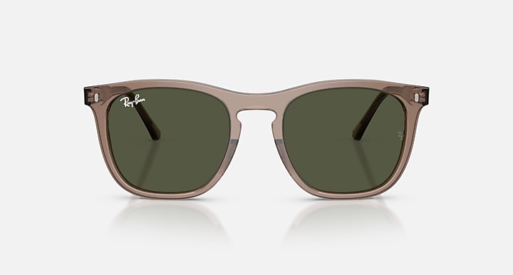 Ray-Ban Square Sunglasses In Transparent Light Brown