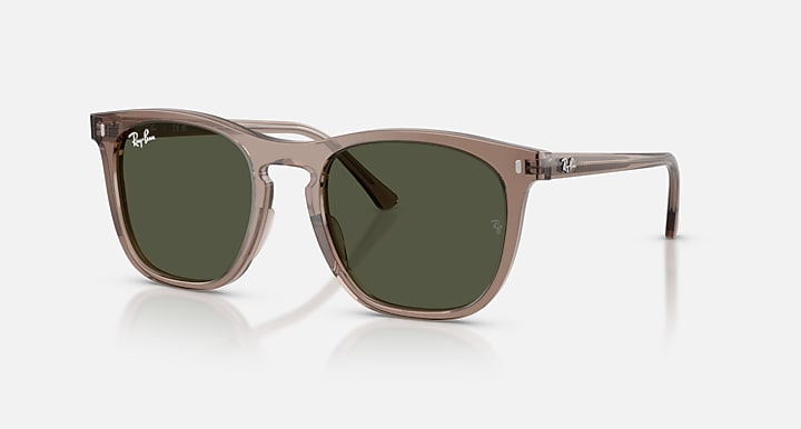 Ray-Ban Square Sunglasses In Transparent Light Brown