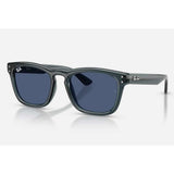 Ray-Ban Wayfarer Unisex Sunglasses In Black & Transparent Blue
