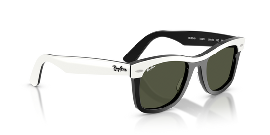 Ray-Ban Unisex Wayfarer Polarized Sunglasses In Black And White