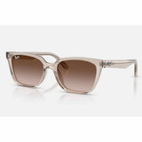 Ray-Ban Irregular Frame Womens Sunglasses In Transparent Brown