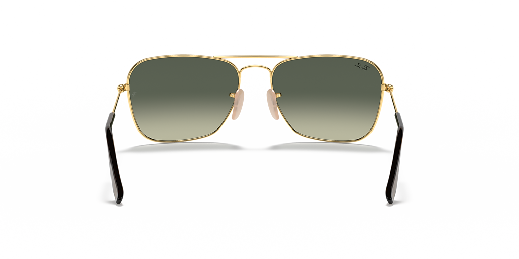 Ray-Ban Caravan Light Grey Lens Sunglasses For Men In Gold