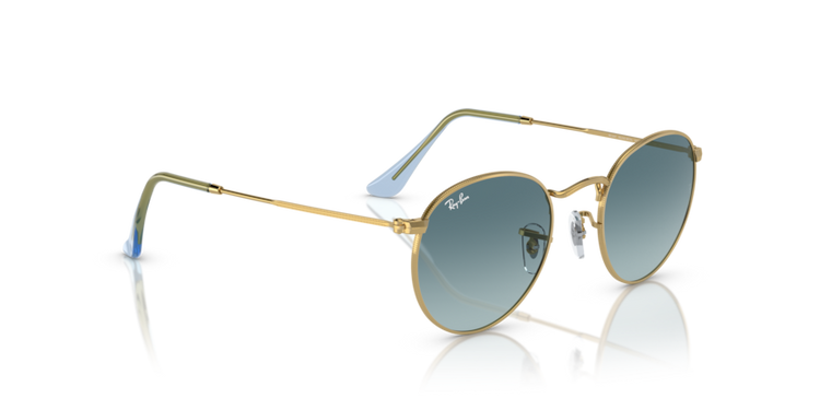 Ray-Ban Round Metal Sunglasses For Men In Gold