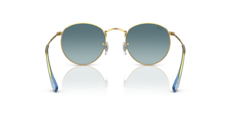 Ray-Ban Round Metal Sunglasses For Men In Gold