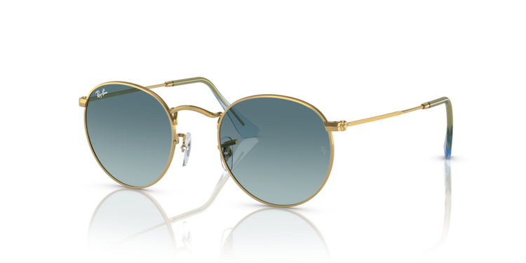 Ray-Ban Round Metal Sunglasses For Men In Gold