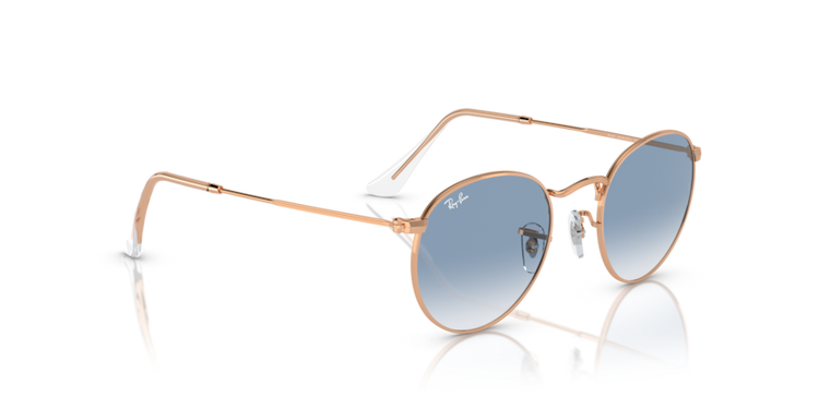 Ray-Ban Round Metal Unisex Sunglasses In Rose Gold