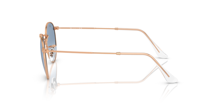 Ray-Ban Round Metal Unisex Sunglasses In Rose Gold