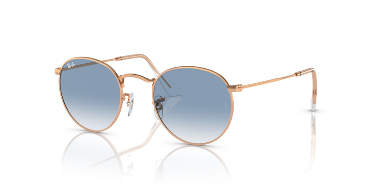 Ray-Ban Round Metal Unisex Sunglasses In Rose Gold