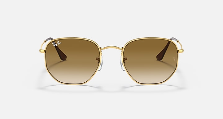 Ray-Ban Unisex Hexagonal Sunglasses In Gold