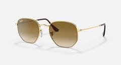 Ray-Ban Unisex Hexagonal Sunglasses In Gold