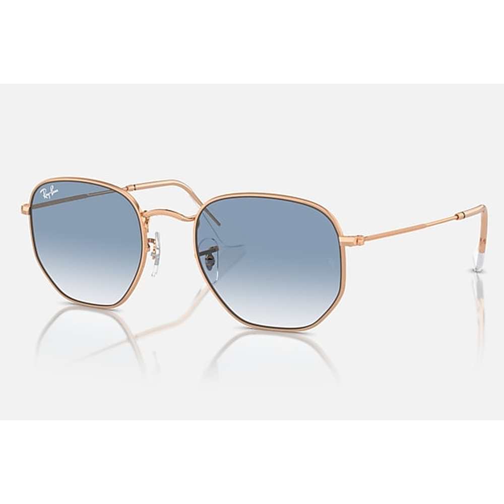Ray-Ban Hexagonal Womens Sunglasses In Rose Gold