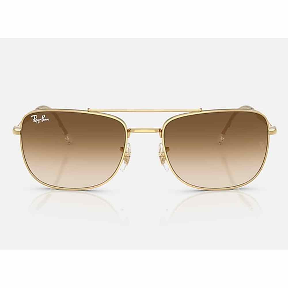 Ray-Ban Rectangle Mens Sunglasses In Arista Gold