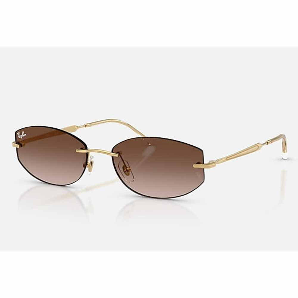Ray-Ban Irregular Petite Womens Sunglasses In Arista Gold & Brown