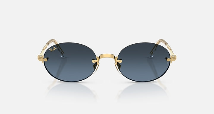 Ray-Ban Unisex Round Framed Sunglasses By Asap Rocky In Gold