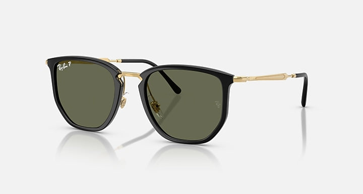 Ray-Ban Irregular Frame Sunglasses In Black & Arista Gold