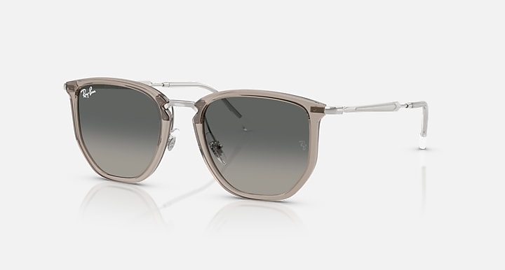 Ray-Ban Irregular Frame Sunglasses In Transparent Grey
