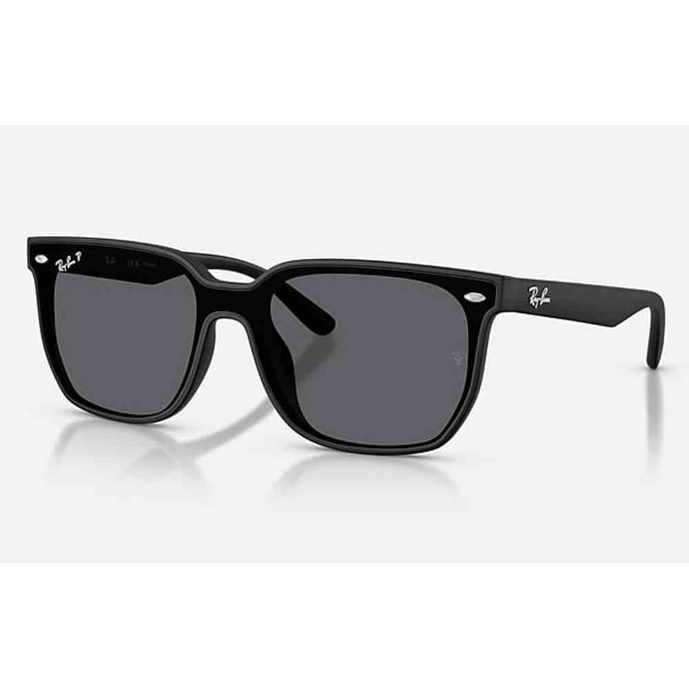 Ray-Ban Polarized Square Unisex Sunglasses In Matte Black