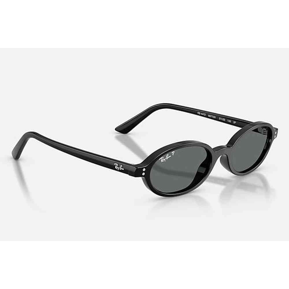 Ray-Ban Womens Khal Bio-Based Oval Shaped Sunglasses In Black/Dark Grey