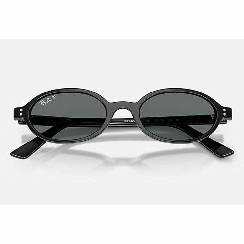 Ray-Ban Womens Khal Bio-Based Oval Shaped Sunglasses In Black/Dark Grey