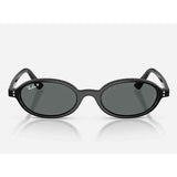 Ray-Ban Womens Khal Bio-Based Oval Shaped Sunglasses In Black/Dark Grey