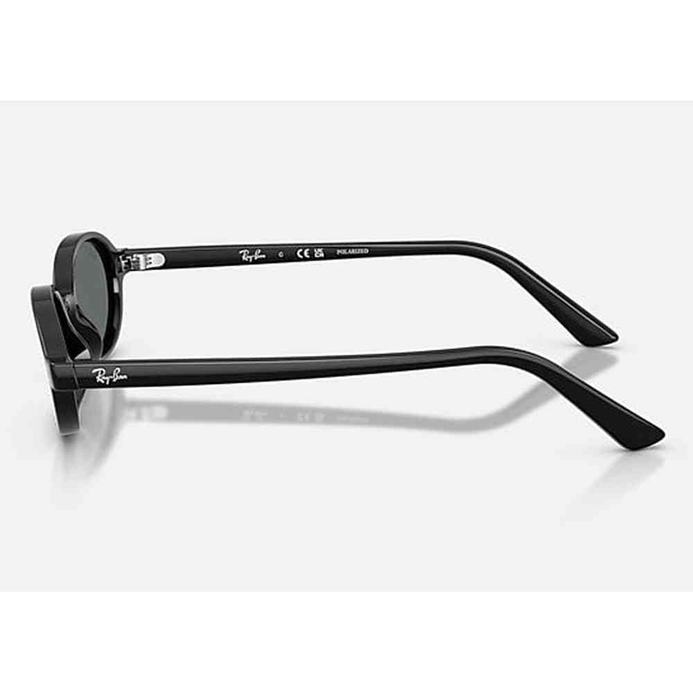 Ray-Ban Womens Khal Bio-Based Oval Shaped Sunglasses In Black/Dark Grey