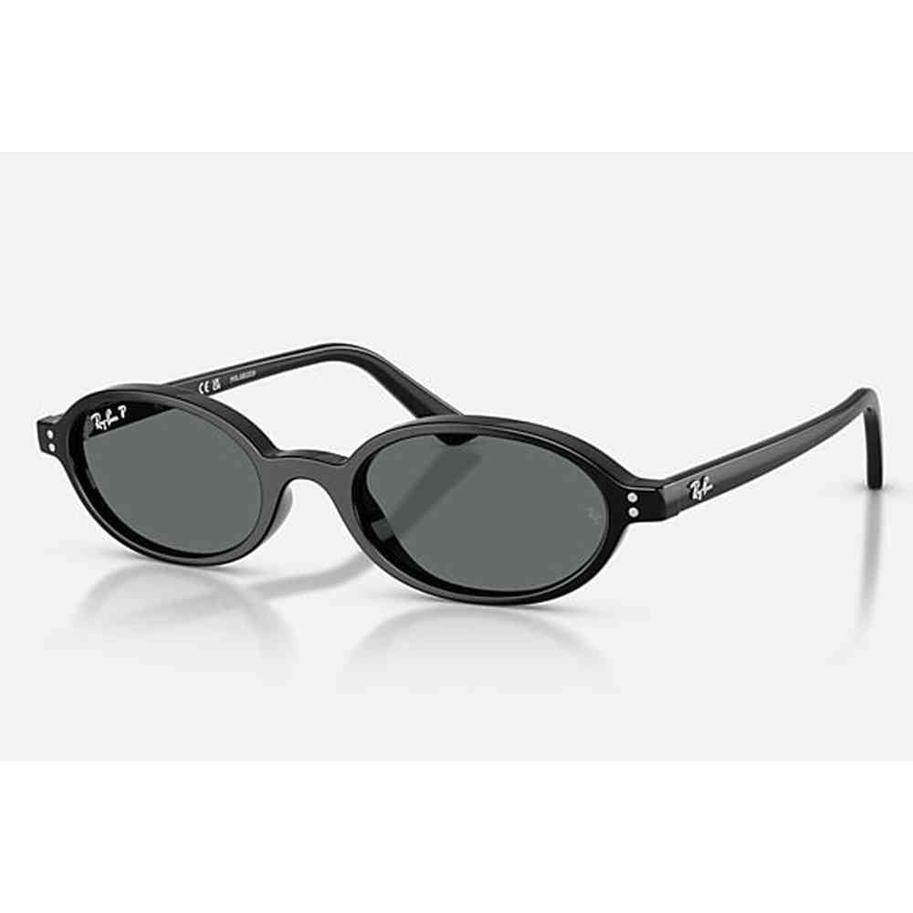 Ray-Ban Womens Khal Bio-Based Oval Shaped Sunglasses In Black/Dark Grey