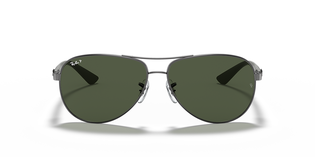 Ray-Ban Gun Metal Frame Carbon Fibre Sunglasses For Men In Olive