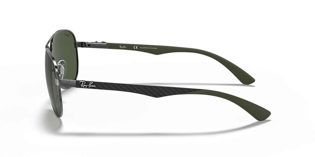 Ray-Ban Gun Metal Frame Carbon Fibre Sunglasses For Men In Olive