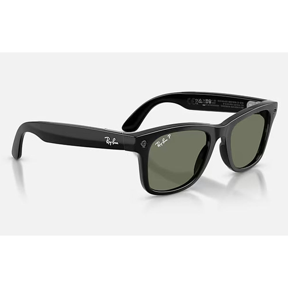 Ray-Ban Meta Wayfarer Smart Glasses – G15 Green Polarized In Shiny Black (Pre Order)