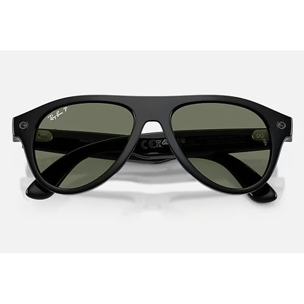 Ray-Ban Meta Aviator Smart Glasses – G15 Green Polarized, Shiny Black(Pre Order)