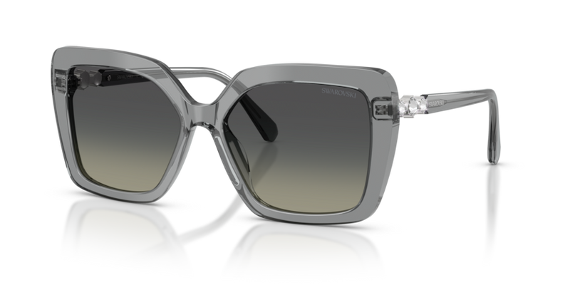 Swarovski Womens Oversized Square Sunglasses In Transparent Gray