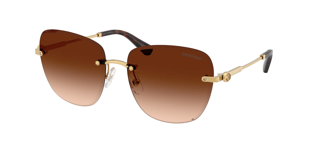 Swarovski Womens Brown Lens Sunglasses In Gold