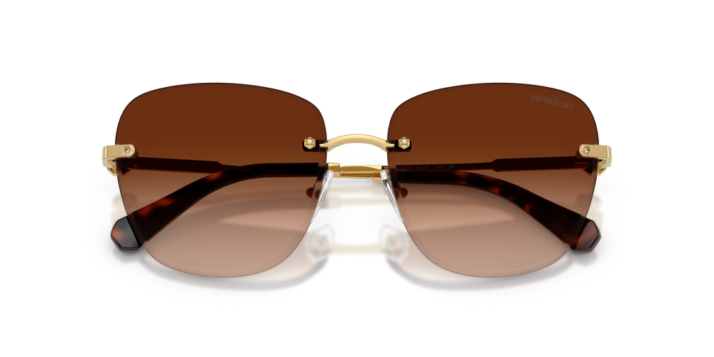 Swarovski Womens Brown Lens Sunglasses In Gold