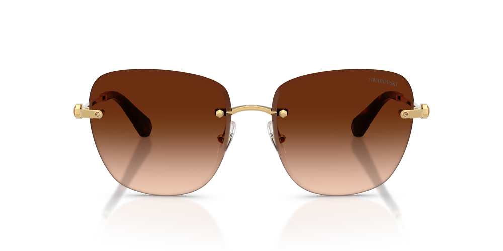Swarovski Womens Brown Lens Sunglasses In Gold