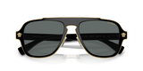 Versace Mens Polarized Round Sunglasses In Black/Gold