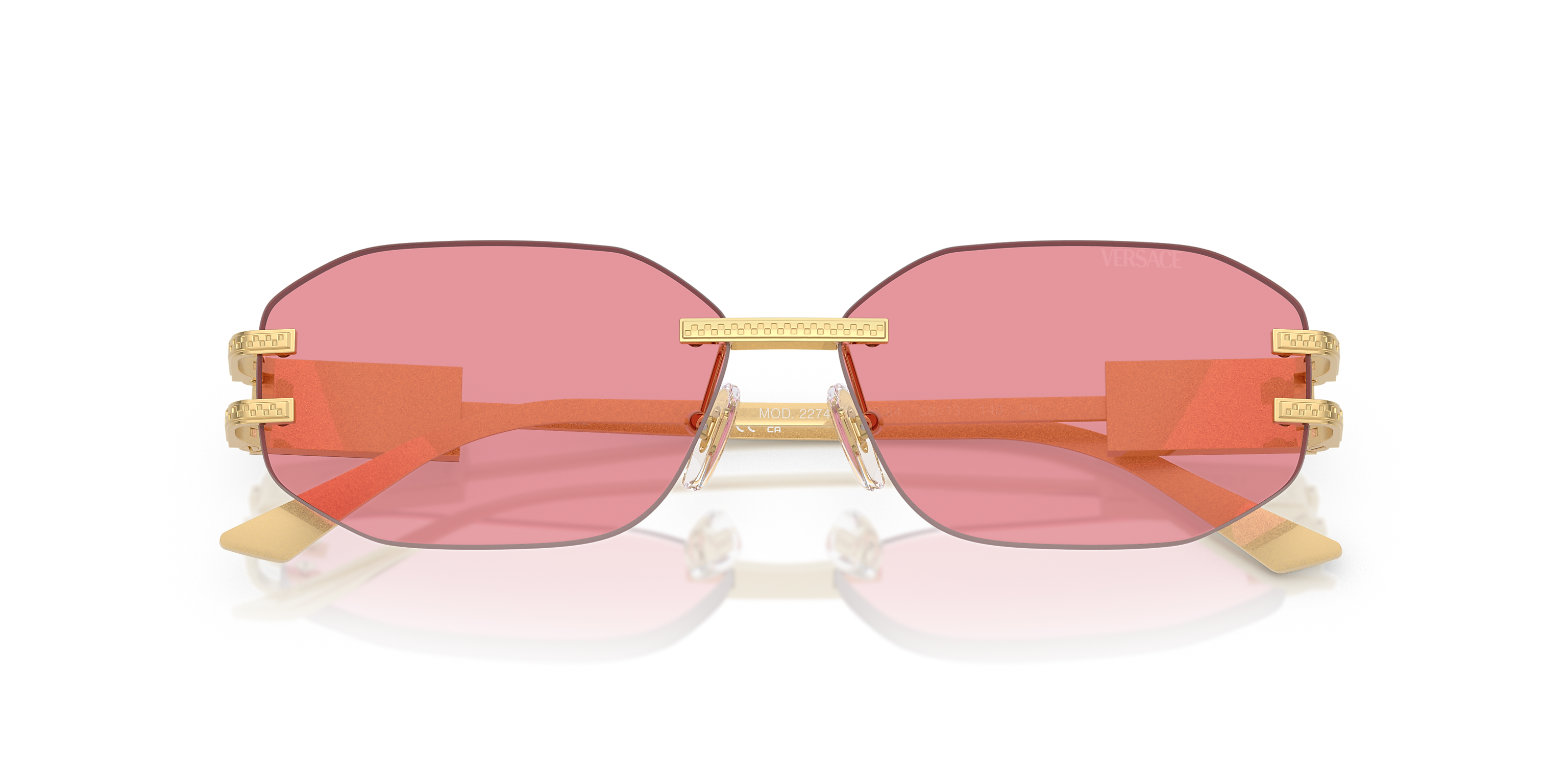 Versace Frameless Sunglasses For Women In Gold